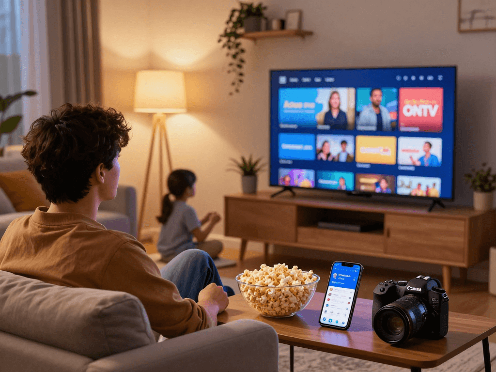 Profitez de l'expérience de streaming avec atlas pro ontv dans un salon moderne.