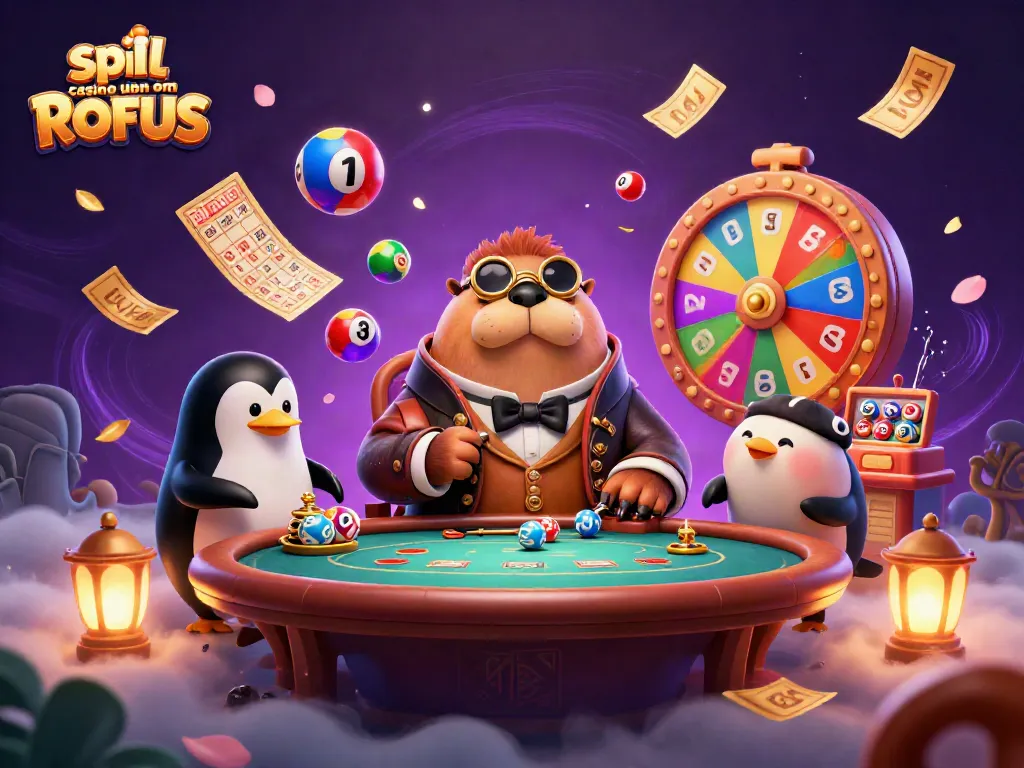 Engage in thrilling gameplay at spil casino uden om ROFUS with dynamic lottery elements and whimsical characters.