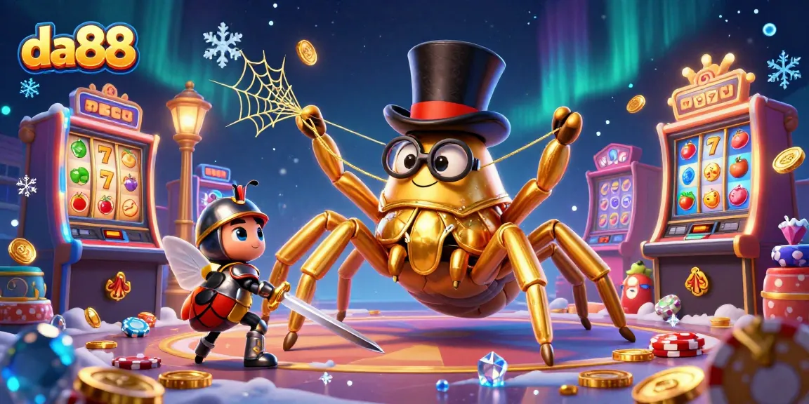 Spin and win at da88 casino with vibrant gaming elements in a dazzling 3D scene.
