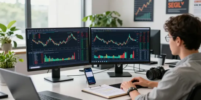 Interface de la plateforme la-essorinvexaro.com montrant des graphiques de trading et des outils d'automatisation.